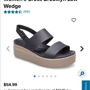 Black Croc wedges- size 9